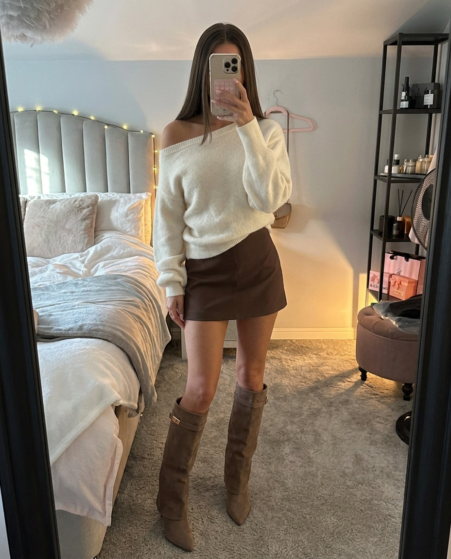Rivage Faltstiefel Taupe im Outfit